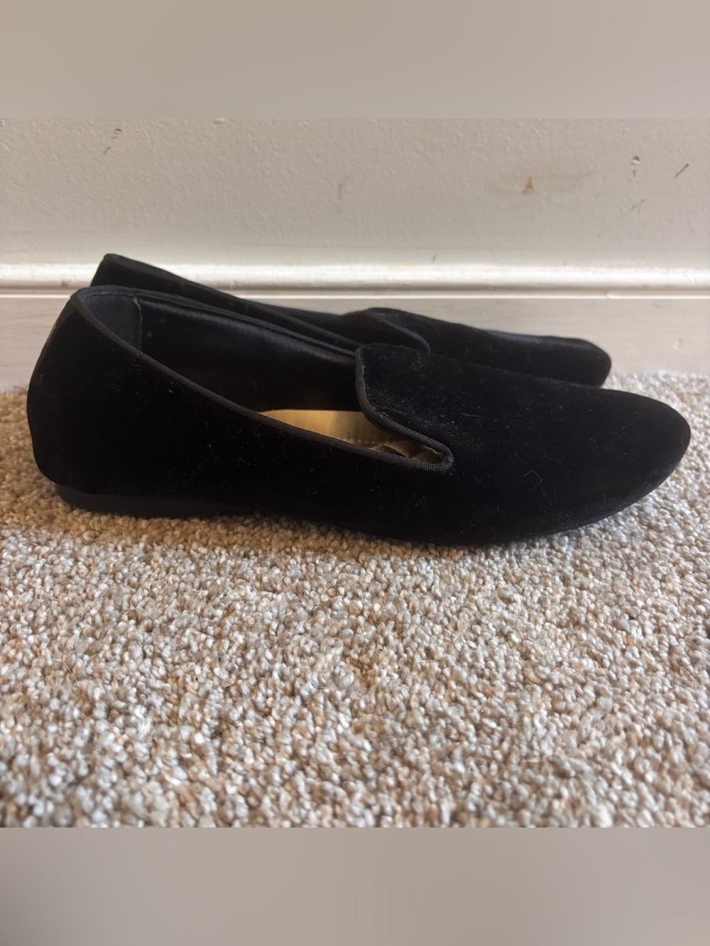 Birdies The Starling Black Velvet Smoking Loafers Flats Size 7.5